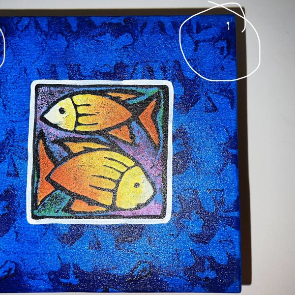 3PC SEALIFE/BEACH HANDFRAMED PAINTED CANVASES BY ARTIST SICCURO NO DATE 3 COLORS - Picture 4 of 5